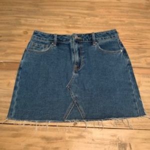 dark wash jean skirt